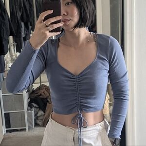CLOSET CLOSING SALE - Zara Ribbed Long Sleeve Crop Top